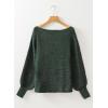 image:imageDokotoo Womens Sweaters Off The Shoulder 2025 Fall Batwing Casual Loose Fashion Sweater PulloversBlackish Green
