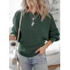 image:imageDokotoo Womens Sweaters Off The Shoulder 2025 Fall Batwing Casual Loose Fashion Sweater PulloversBlackish Green