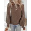 image:imageDokotoo Womens Sweaters Off The Shoulder 2025 Fall Batwing Casual Loose Fashion Sweater PulloversChestnut