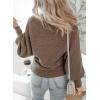 image:imageDokotoo Womens Sweaters Off The Shoulder 2025 Fall Batwing Casual Loose Fashion Sweater PulloversChestnut