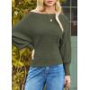 image:imageDokotoo Womens Sweaters Off The Shoulder 2025 Fall Batwing Casual Loose Fashion Sweater PulloversJungle Green