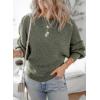 image:imageDokotoo Womens Sweaters Off The Shoulder 2025 Fall Batwing Casual Loose Fashion Sweater PulloversJungle Green