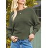image:imageDokotoo Womens Sweaters Off The Shoulder 2025 Fall Batwing Casual Loose Fashion Sweater PulloversJungle Green