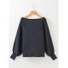 image:imageDokotoo Womens Sweaters Off The Shoulder 2025 Fall Batwing Casual Loose Fashion Sweater PulloversNavy Blue