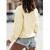 image:imageDokotoo Womens Sweatshirt 2024 Crewneck Long Sleeve Casual Loose Pullover Sweatshirts Tops ShirtsA Apricot