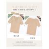 image:imageDokotoo Womens Tops 2024 Summer Short Sleeve Slim Fit V Neck Ribbed Knit Basic Solid Color T Shirts TeesA Apricot