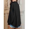 image:imageDokotoo Womens Tops Oversized Textured Button Down Shirts Smocked Long Sleeve V Neck Casual Loose Blouses