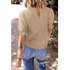 image:imageDokotoo Womens Tops Trendy 2025 Spring Summer Short Sleeve Shirts Business Casual Dressy BlousesKhaki