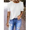 image:imageDokotoo Womens Tops Trendy 2025 Spring Summer Short Sleeve Shirts Business Casual Dressy BlousesWhite