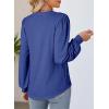 image:imageDokotoo Womens Tops VNeck Long Sleeve Shirts Tops Dressy Casual Blouses Fall Outfits Clothes 2024Dark Blue