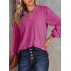 image:imageDokotoo Womens Tops VNeck Long Sleeve Shirts Tops Dressy Casual Blouses Fall Outfits Clothes 2024Pink