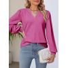 image:imageDokotoo Womens Tops VNeck Long Sleeve Shirts Tops Dressy Casual Blouses Fall Outfits Clothes 2024Pink