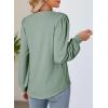 image:imageDokotoo Womens Tops VNeck Long Sleeve Shirts Tops Dressy Casual Blouses Fall Outfits Clothes 2024Smoke Green