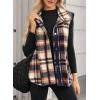 image:imageDokotoo Womens Vest 2024 Fall Fashion Lapel ButtonDown Sleeveless Casual Oversized Outerwear Plaid Jacket Coat with Pockets