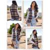 image:imageDokotoo Womens Vest 2024 Fall Fashion Lapel ButtonDown Sleeveless Casual Oversized Outerwear Plaid Jacket Coat with Pockets