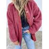 image:imageDokotoo Womens Winter Coats Fleece Turndown Collar Button Down Long Sleeve Sherpa Jackets with PocketsRose 2