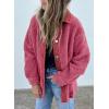 image:imageDokotoo Womens Winter Coats Fleece Turndown Collar Button Down Long Sleeve Sherpa Jackets with PocketsRose 2