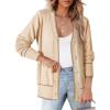 image:imageDokotoo Short Cardigans for Women Color Blocked 2024 Fall Fashion Button Down Sweaters Winter Coats with PocketsApricot