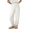 image:imageDokotoo Womens Baggy Wide Leg Pants Drawstrings Cuffs Elastic Waisted Loose Palazzo Casual Harem Pants with Pockets