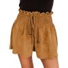 image:imageDokotoo Womens Shorts Cotton High Elastic Waisted Pleated Ruffle Beach Flowy Casual Shorts SXL