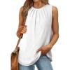 image:imageDokotoo Womens Summer Tank Tops Pleated Crewneck Waffle Knit Tunic Tops Trendy Loose Fit Sleeveless Blouses