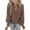 image:imageDokotoo Womens Sweaters Off The Shoulder 2025 Fall Batwing Casual Loose Fashion Sweater PulloversChestnut