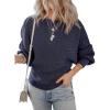 image:imageDokotoo Womens Sweaters Off The Shoulder 2025 Fall Batwing Casual Loose Fashion Sweater PulloversNavy Blue