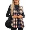 image:imageDokotoo Womens Vest 2024 Fall Fashion Lapel ButtonDown Sleeveless Casual Oversized Outerwear Plaid Jacket Coat with Pockets