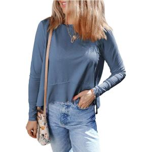 image:imageDokotoo Long Sleeve Shirts for Women Workout Womens Tops BlouseBlue a
