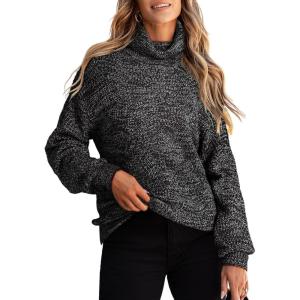 image:imageDokotoo Womens 2024 Winter Oversized Sweaters Long Sleeve Turtleneck High Neck Sweater Chunky Pullover Jumper Outwear