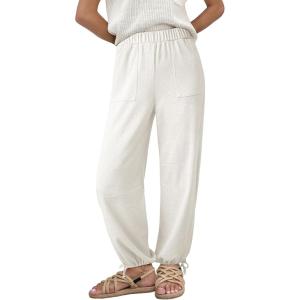 image:imageDokotoo Womens Baggy Wide Leg Pants Drawstrings Cuffs Elastic Waisted Loose Palazzo Casual Harem Pants with Pockets