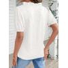 image:imageDOKOTOO Womens Casual V Neck Short Sleeve Textured Tops Lettuce Trim T Shirts Tee BlousesWhite