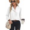 image:imageDokotoo Button Down Shirts for Women Dressy Casual Ruffle Lace Collared Chiffon Blouse Long Sleeve Business Work TopsWhite