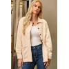 image:imageDokotoo Casual Quilted Jackets for Women Button Down Collared Long Sleeve Coats with PocketsApricot