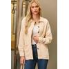 image:imageDokotoo Casual Quilted Jackets for Women Button Down Collared Long Sleeve Coats with PocketsApricot