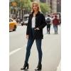 image:imageDokotoo Casual Quilted Jackets for Women Button Down Collared Long Sleeve Coats with PocketsBlack