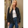 image:imageDokotoo Casual Quilted Jackets for Women Button Down Collared Long Sleeve Coats with PocketsBlack