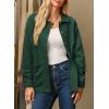 image:imageDokotoo Casual Quilted Jackets for Women Button Down Collared Long Sleeve Coats with PocketsBlackish Green