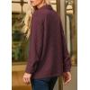 image:imageDokotoo Casual Quilted Jackets for Women Button Down Collared Long Sleeve Coats with PocketsBurgundy