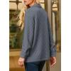 image:imageDokotoo Casual Quilted Jackets for Women Button Down Collared Long Sleeve Coats with PocketsDark Grey