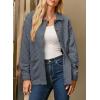image:imageDokotoo Casual Quilted Jackets for Women Button Down Collared Long Sleeve Coats with PocketsDark Grey
