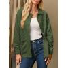 image:imageDokotoo Casual Quilted Jackets for Women Button Down Collared Long Sleeve Coats with PocketsGreen Bay