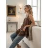 image:imageDokotoo Casual Tank Tops for Women 2026 Round Neck Camisole Top Ruffled Hem Shirt Lace Trim Loose Summer TopsCoffee