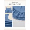 image:imageDokotoo Casual Tank Tops for Women 2026 Round Neck Camisole Top Ruffled Hem Shirt Lace Trim Loose Summer TopsDusk Blue