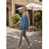 image:imageDokotoo Casual Tank Tops for Women 2026 Round Neck Camisole Top Ruffled Hem Shirt Lace Trim Loose Summer TopsDusk Blue