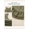 image:imageDokotoo Casual Tank Tops for Women 2026 Round Neck Camisole Top Ruffled Hem Shirt Lace Trim Loose Summer TopsLaurel Green
