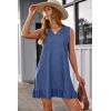 image:imageDokotoo Denim Dress for Women Spring Summer Sleeveless V Neck Ruffle Hem Lightweight Casual ALine Mini Jean DressesAshleigh Blue