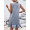 image:imageDokotoo Denim Dress for Women Spring Summer Sleeveless V Neck Ruffle Hem Lightweight Casual ALine Mini Jean DressesBeau Blue