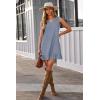 image:imageDokotoo Denim Dress for Women Spring Summer Sleeveless V Neck Ruffle Hem Lightweight Casual ALine Mini Jean DressesBeau Blue