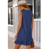 image:imageDokotoo Denim Dress for Women Spring Summer Sleeveless V Neck Ruffle Hem Lightweight Casual ALine Mini Jean DressesDirty Blue